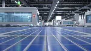 Factory with Solar Panel Production Line