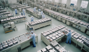 Wokers in Battery Manufacturing Line